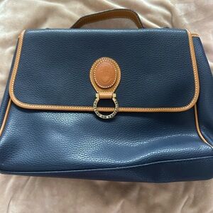 Chateau de Versailles Navy Blue French Leather Handbag